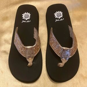 Women's Black and Gold Sandals brand new never worn